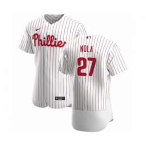 Men's Nike Philadelphia Phillies #27 Aaron Nola White Home 2020 Authentic Player Baseball Jersey