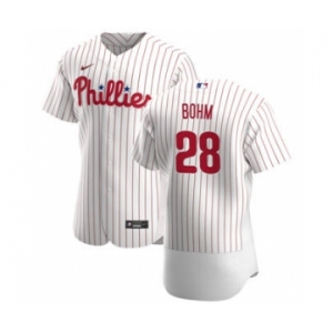 Men's Nike Philadelphia Phillies #28 Alec Bohm White Home 2020 Authentic Player Baseball Jersey