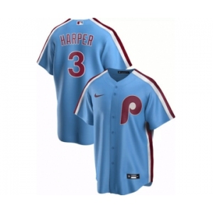 Men's Nike Philadelphia Phillies #3 Bryce Harper Blue Stitched Baseball Jersey