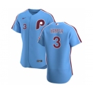 Men's Nike Philadelphia Phillies #3 Bryce Harper Light Blue Alternate 2020 Authentic Player Baseball Jersey