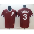 Men's Nike Philadelphia Phillies #3 Bryce Harper Red M&N  Jersey