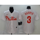 Men's Nike Philadelphia Phillies #3 Bryce Harper White Home Stitched Baseball Jersey