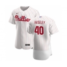 Men's Nike Philadelphia Phillies #40 Adam Haseley White Home 2020 Authentic Player Baseball Jersey