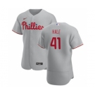 Men's Nike Philadelphia Phillies #41 David Hale Gray Road 2020 Authentic Player Baseball Jersey