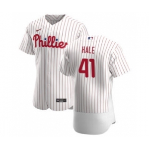 Men's Nike Philadelphia Phillies #41 David Hale White Home 2020 Authentic Player Baseball Jersey