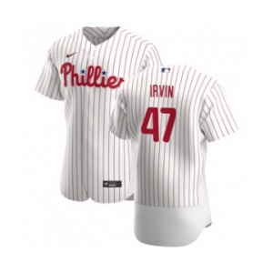 Men's Nike Philadelphia Phillies #47 Cole Irvin White Home 2020 Authentic Player Baseball Jersey