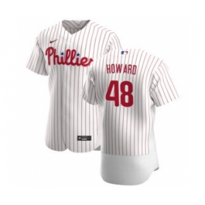 Men's Nike Philadelphia Phillies #48 Spencer Howard White Home 2020 Authentic Player Baseball Jersey