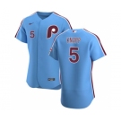 Men's Nike Philadelphia Phillies #5 Andrew Knapp Light Blue Alternate 2020 Authentic Player Baseball Jersey