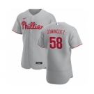 Men's Nike Philadelphia Phillies #58 Seranthony Dominguez Gray Road 2020 Authentic Player Baseball Jersey