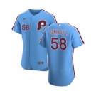 Men's Nike Philadelphia Phillies #58 Seranthony Dominguez Light Blue Alternate 2020 Authentic Player Baseball Jersey