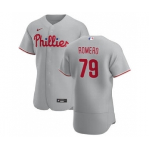 Men's Nike Philadelphia Phillies #79 JoJo Romero Gray Road 2020 Authentic Player Baseball Jersey