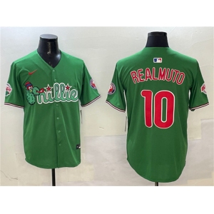 Men's Philadelphia Phillies #10 J.T. Realmuto Green Phanatic Limited Stitched Jersey