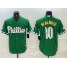 Men's Philadelphia Phillies #10 JT Realmuto Kelly Green Cool Base Jersey