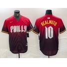 Men's Philadelphia Phillies #10 JT Realmuto Red 2024 City Cool Base Jersey