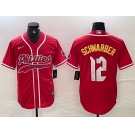 Mens Philadelphia Phillies #12 Kyle Schwarber Red 2024 City Connect Limited Stitched Jersey