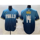 Men's Philadelphia Phillies #14 Pete Rose Blue 2024 City Connect Limited Stitched Jersey
