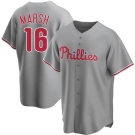 Men's  Philadelphia Phillies #16 Brandon Marsh Gray Cool Base Stitched Jersey