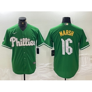 Men's Philadelphia Phillies #16 Brandon Marsh Green 2024 City Connect Stitched Jersey