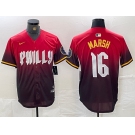 Men's Philadelphia Phillies #16 Brandon Marsh Red 2024 City Cool Base Jersey