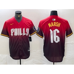 Men's Philadelphia Phillies #16 Brandon Marsh Red 2024 City Cool Base Jersey