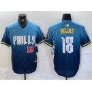 Men's Philadelphia Phillies #18 Johan Rojas Number Blue 2024 City Connect Limited Stitched Jersey