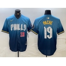 Men's Philadelphia Phillies #19 Cristian Pache Blue 2024 City Connect Limited Stitched Jerseys