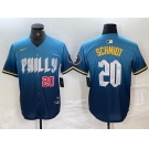 Men's Philadelphia Phillies #20 Mike Schmidt Blue 2024 City Cool Base Jerseys