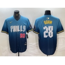 Men's Philadelphia Phillies #28 Alec Bohm Blue 2024 City Player Number Cool Base Stitched Jerseys