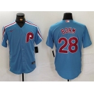 Men's Philadelphia Phillies #28 Alec Bohm Blue Cool Base Stitched Jersey