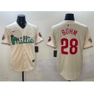 Men's Philadelphia Phillies #28 Alec Bohm Cream Phanatic Limited Stitched Jersey
