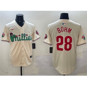 Men's Philadelphia Phillies #28 Alec Bohm Cream Phanatic Limited Stitched Jersey