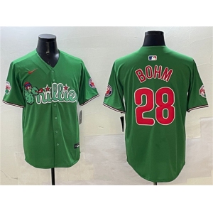 Men's Philadelphia Phillies #28 Alec Bohm Green Phanatic Limited Stitched Jersey