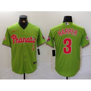 Men's Philadelphia Phillies #3 Bryce Harper Green Stitched Cool Base Nike Jersey
