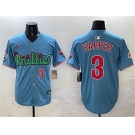 Men's Philadelphia Phillies #3 Bryce Harper Light Blue Phanatic Limited Stitched Jersey