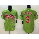 Men's Philadelphia Phillies #3 Bryce Harper Light Green Phanatic Limited Stitched Jersey