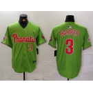 Men's Philadelphia Phillies #3 Bryce Harper Number Green With Patch Stitched Cool Base Nike Jersey