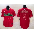 Men's Philadelphia Phillies #3 Bryce Harper Red Phanatic Limited Stitched Jersey
