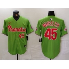 Men's Philadelphia Phillies #45 Zack Wheeler Number Green With Patch Stitched Cool Base Nike Jersey