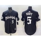 Men's Philadelphia Phillies #5 Bryson Stott Black Gothic Vapor Limited Stitched Jersey