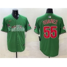 Men's Philadelphia Phillies #55 Ranger Suárez Green Phanatic Limited Stitched Jersey