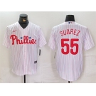 Men's Philadelphia Phillies #55 Ranger Suárez White Cool Base Stitched Jersey