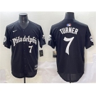 Men's Philadelphia Phillies #7 Trea Turner Black Gothic Vapor Limited Stitched Jersey