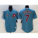 Men's Philadelphia Phillies #7 Trea Turner Blue Cooperstown Throwback Cool Base Nike Jersey