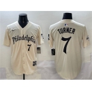 Men's Philadelphia Phillies #7 Trea Turner Cream Gothic Vapor Limited Stitched Jersey