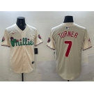 Men's Philadelphia Phillies #7 Trea Turner Cream Phanatic Limited Stitched Jersey