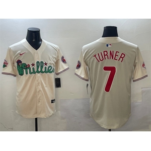 Men's Philadelphia Phillies #7 Trea Turner Cream Phanatic Limited Stitched Jersey