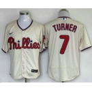 Men's Philadelphia Phillies #7 Trea Turner Cream Stitched MLB Flex Base Nike Jersey