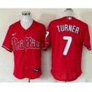 Men's Philadelphia Phillies #7 Trea Turner Red Stitched MLB Flex Base Nike Jersey