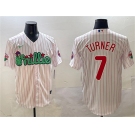 Men's Philadelphia Phillies #7 Trea Turner White Phanatic Cool Base Stitched Jersey