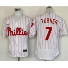 Men's Philadelphia Phillies #7 Trea Turner White Stitched MLB Flex Base Nike Jersey